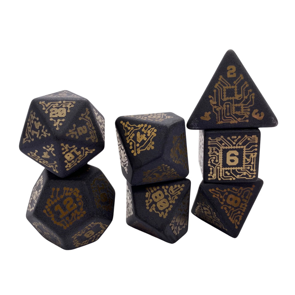 Level Up Dice - Gold Ionized Chip Obsidian