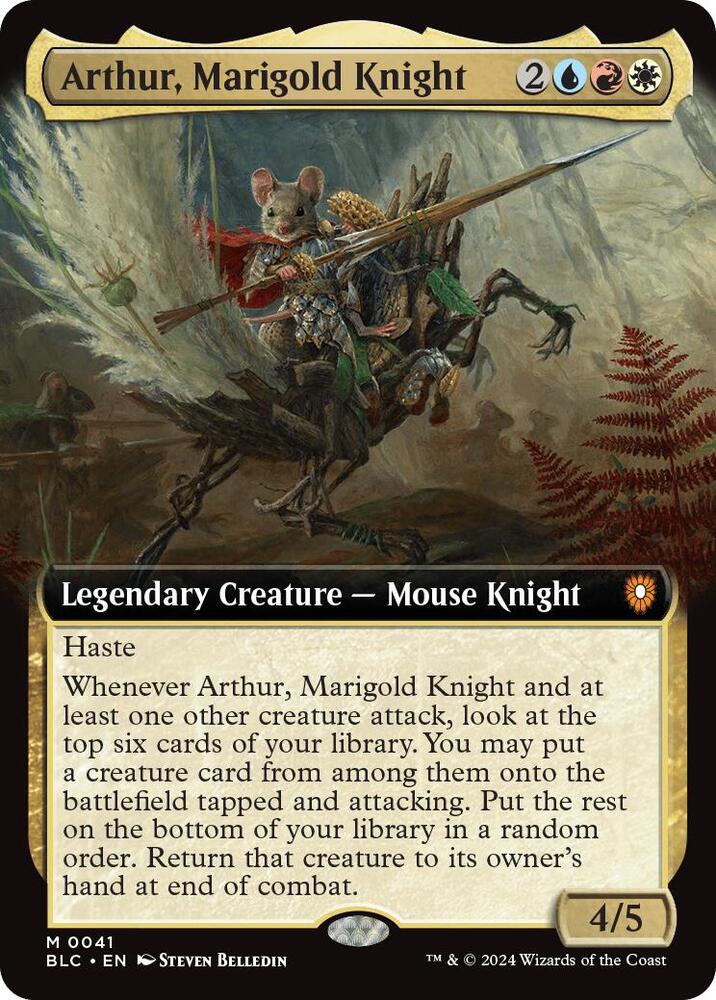 Arthur Marigold Knight Extended Art (Commander: Bloomburrow) 