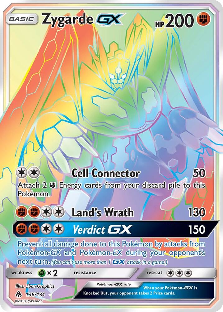 Zygarde GX Secret 136/131 (SM - Forbidden Light)  - Holofoil