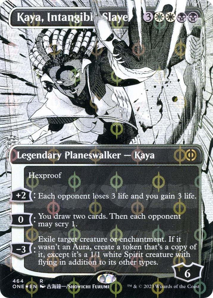 Kaya Intangible Slayer Borderless Step and Compleat Foil (Phyrexia: All Will Be One)  - Foil