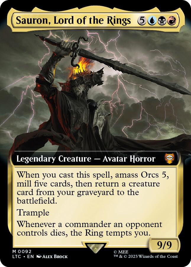 Sauron Lord of the Rings Extended Art (Commander: The Lord of the Rings: Tales of Middle-earth)  - Foil