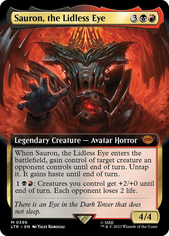 Sauron, the Lidless Eye 396/281 (Universes Beyond: The Lord of the Rings: Tales of Middle-earth)  - Extended Art