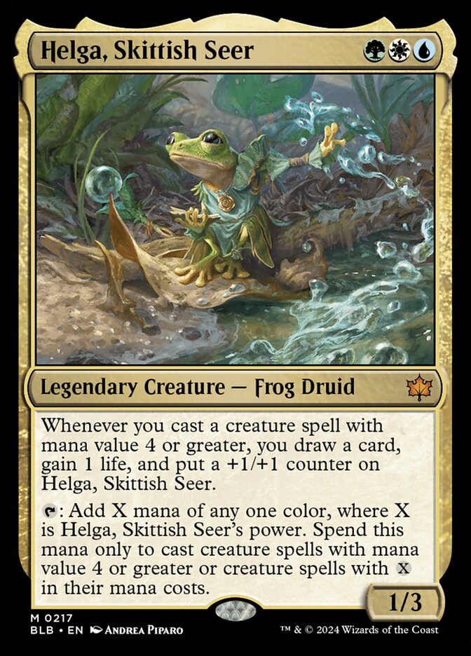 Helga, Skittish Seer (Bloomburrow) 