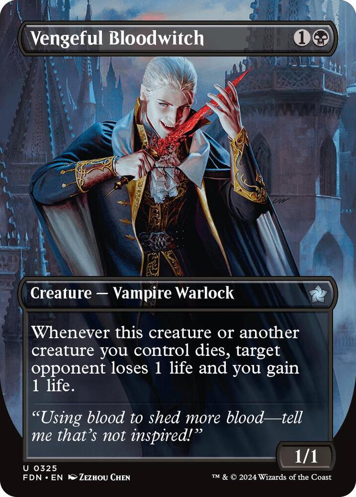 Vengeful Bloodwitch 325/291 (Foundations)  - Borderless Foil