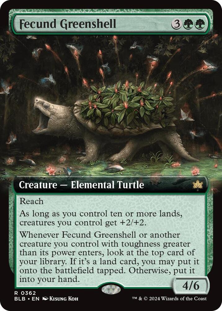 Fecund Greenshell Extended Art (Bloomburrow)  - Foil