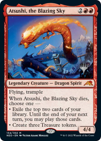 Atsushi the Blazing Sky 134 (Promo Pack: Kamigawa: Neon Dynasty) 
