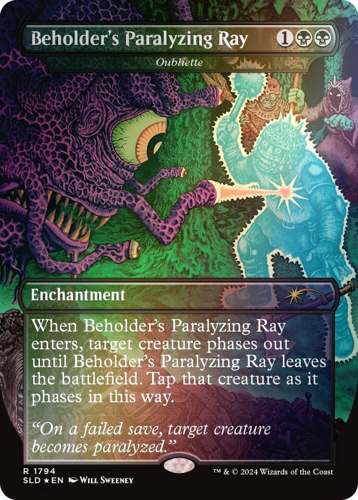 Beholders Paralyzing Ray Oubliette Rainbow Foil (Secret Lair Drop Series)  - Foil