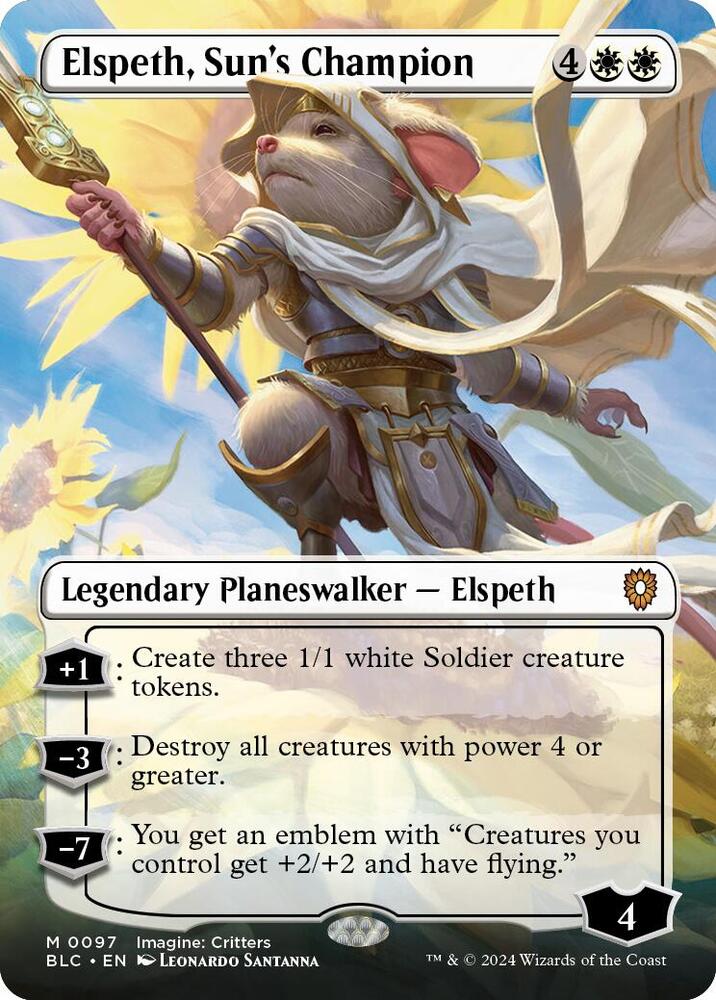 Elspeth, Sun's Champion 97 (Commander: Bloomburrow)  - Borderless Foil