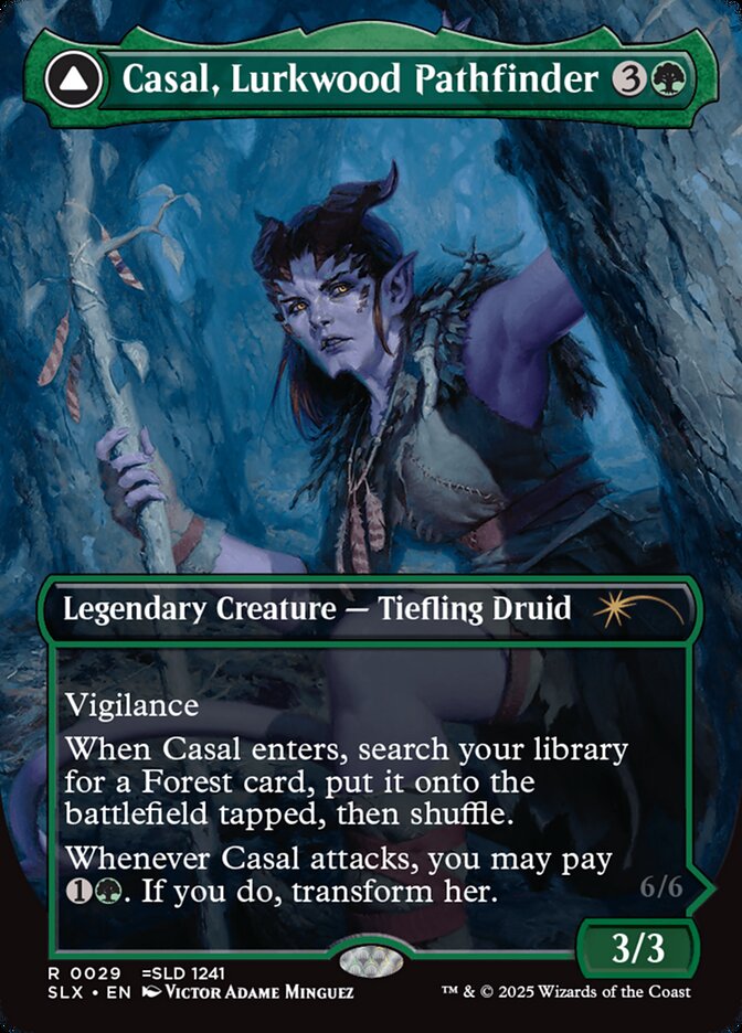 Casal, Lurkwood Pathfinder // Casal, Pathbreaker Owlbear (SLX Cards) 