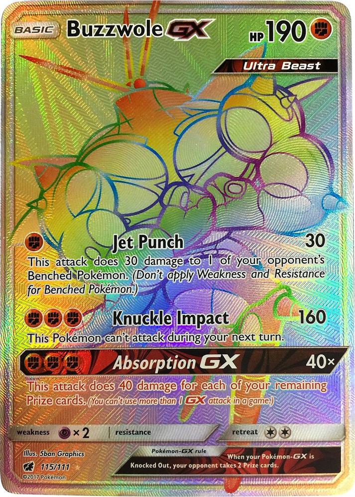 Buzzwole GX Secret 115/111 (SM - Crimson Invasion)  - Holofoil