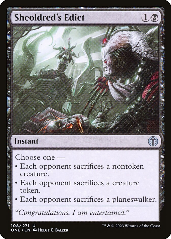 Sheoldred's Edict 108/271 (Phyrexia: All Will Be One)  - Foil