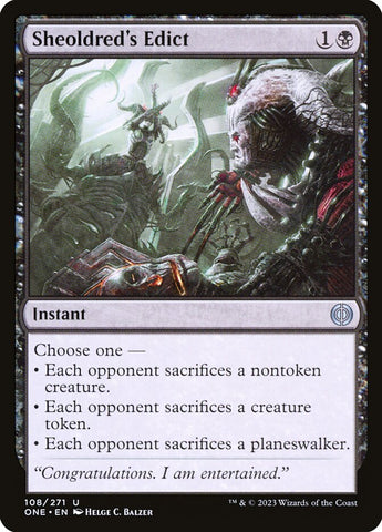 Sheoldred's Edict 108/271 (Phyrexia: All Will Be One)  - Foil