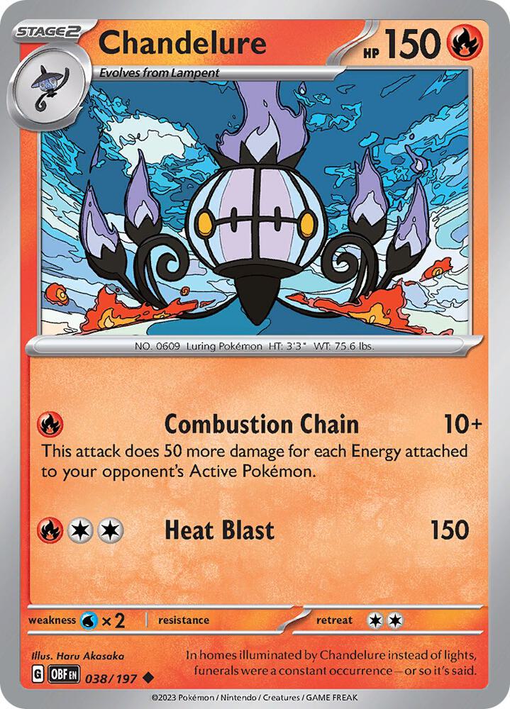 Chandelure 038/197 (SV03: Obsidian Flames) 