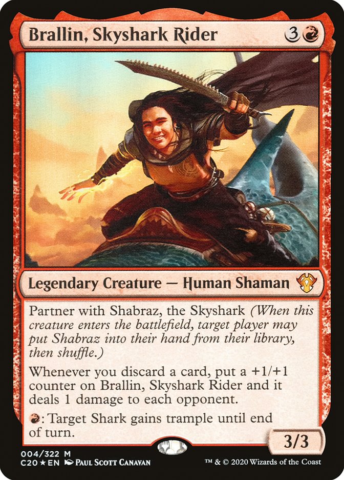 Brallin, Skyshark Rider (Commander 2020)  - Foil