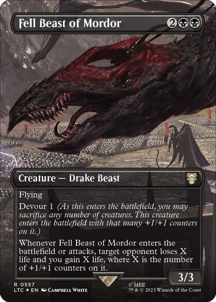 Fell Beast of Mordor Borderless Surge Foil (Commander: The Lord of the Rings: Tales of Middle-earth)  - Foil