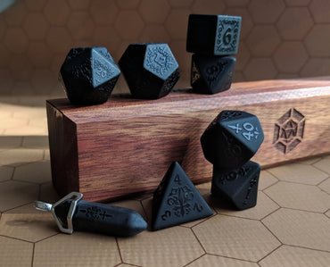 Level Up Dice - Shadow Masque Raised Obsidian