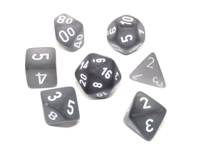 Chessex Dice Frosted Polyhedral Smoke/white 7-Die Set