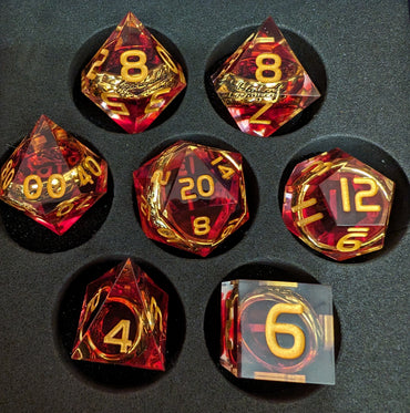 OZMTG -  Resin Dice with Ring - Red