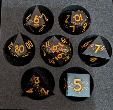 OZMTG -  Resin Dice with Confetti Strip - Black