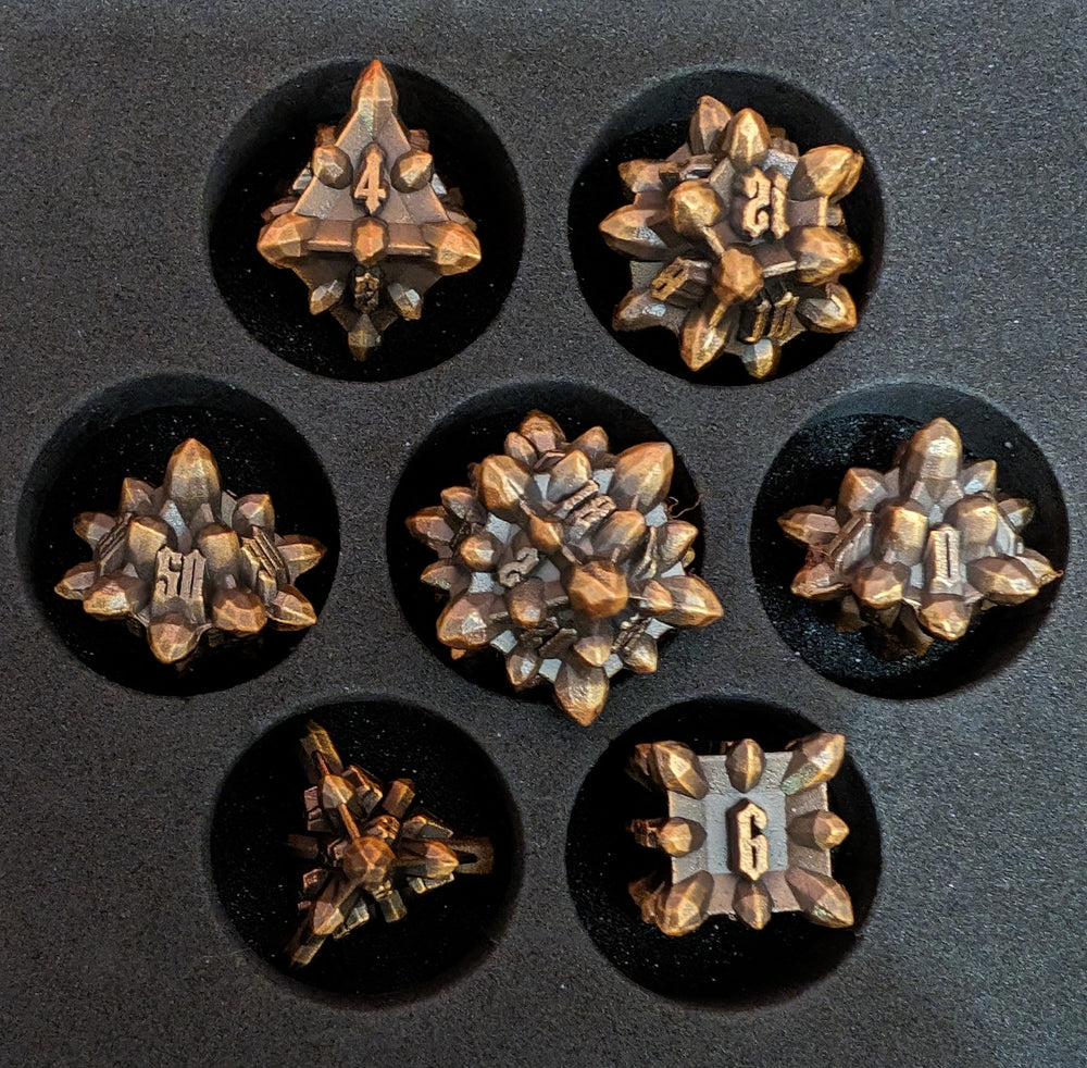 OZMTG -  Metal Dice spiked  - copper
