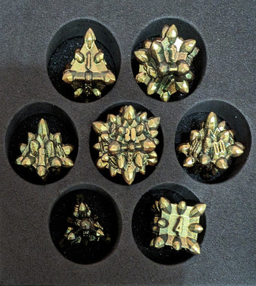 OZMTG -  Metal Dice spiked  - yellow