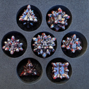 OZMTG -  Metal Dice spiked  - Blood Splatter