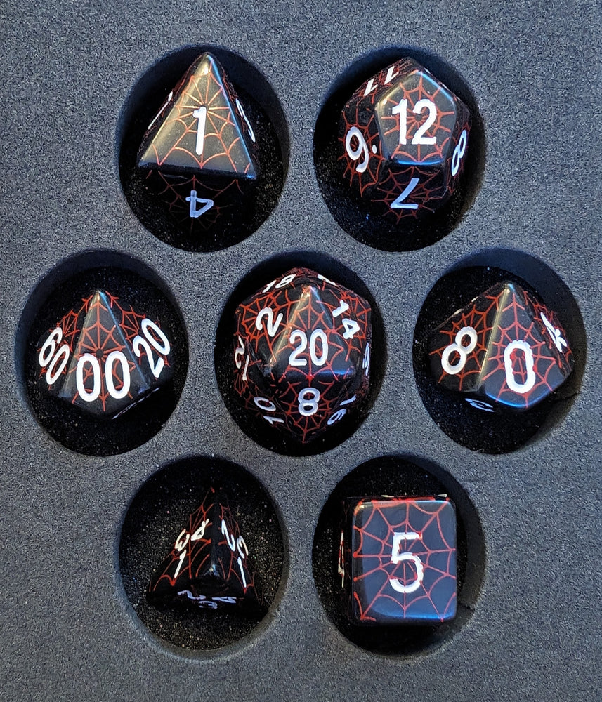 OZMTG -  Plastic Web Dice  - Red and White