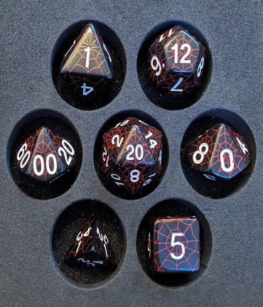 OZMTG -  Plastic Web Dice  - Red and White