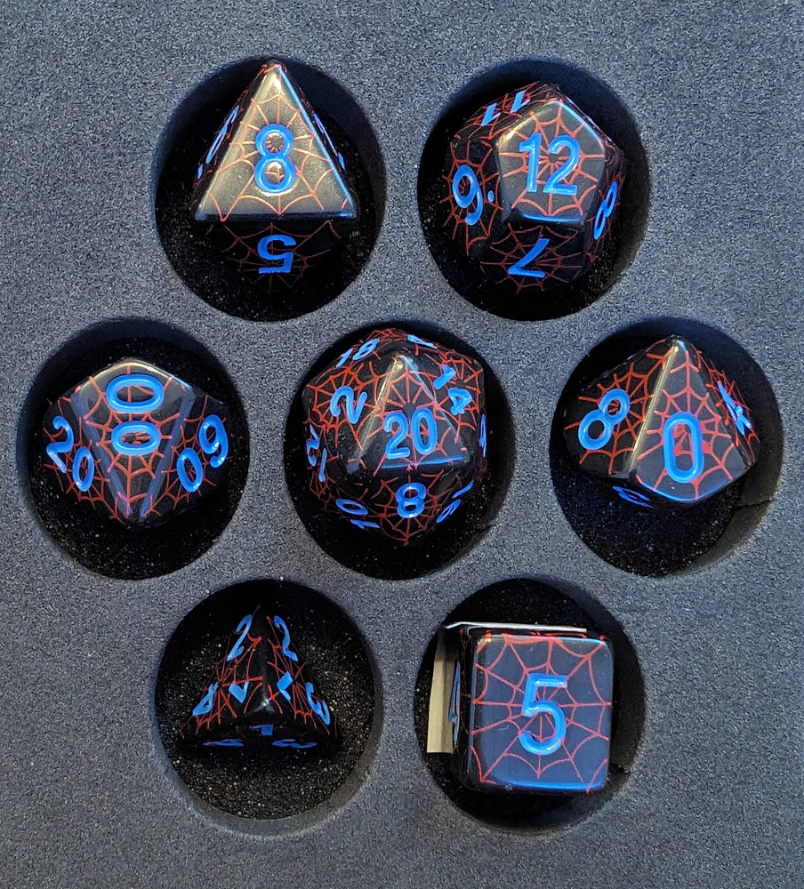 OZMTG -  Plastic Web Dice  - Red and Blue