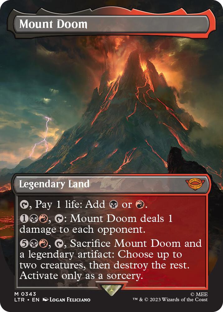 Mount Doom Borderless 343 (Universes Beyond: The Lord of the Rings: Tales of Middle-earth)  - Borderless Foil