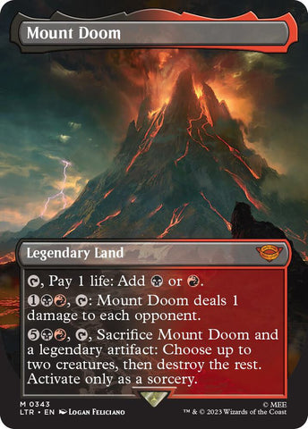 Mount Doom Borderless 343 (Universes Beyond: The Lord of the Rings: Tales of Middle-earth)  - Borderless Foil