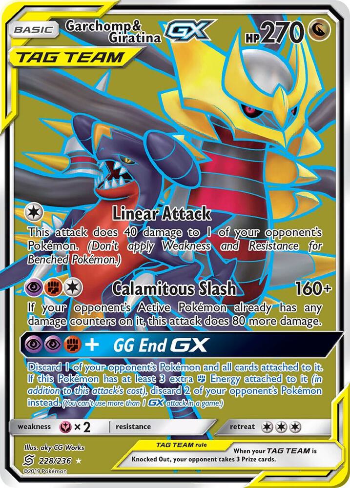 Garchomp and Giratina GX Full Art 228/236 (SM - Unified Minds)  - Holofoil