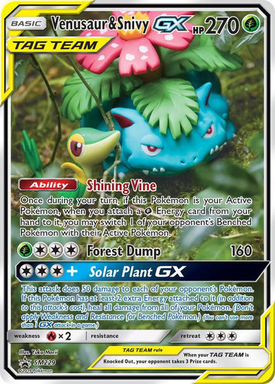 Venusaur and Snivy GX SM229 (SM Promos)  - Holofoil