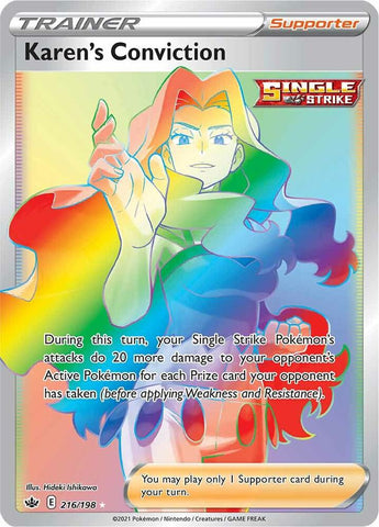 Karen's Conviction Secret 216/198 (SWSH06: Chilling Reign)  - Holofoil