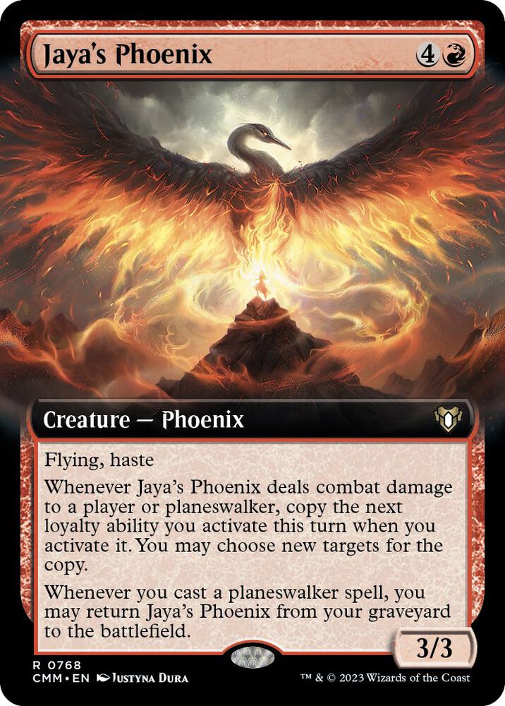Jayas Phoenix Extended Art (Commander Masters)  - Foil
