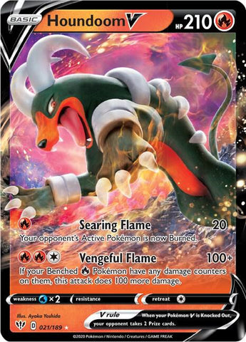 Houndoom V 021/189 (SWSH03: Darkness Ablaze)  - Holofoil