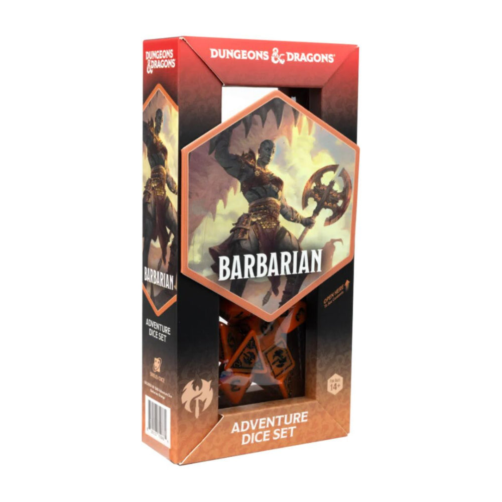 Sirius Dice - D&D Adventure Dice - Barbarian - Orange