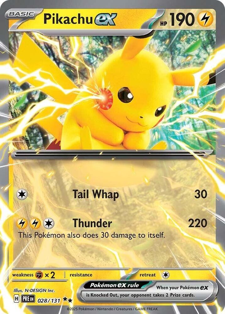 Pikachu ex  028/131 (SV: Prismatic Evolutions)  - Holofoil
