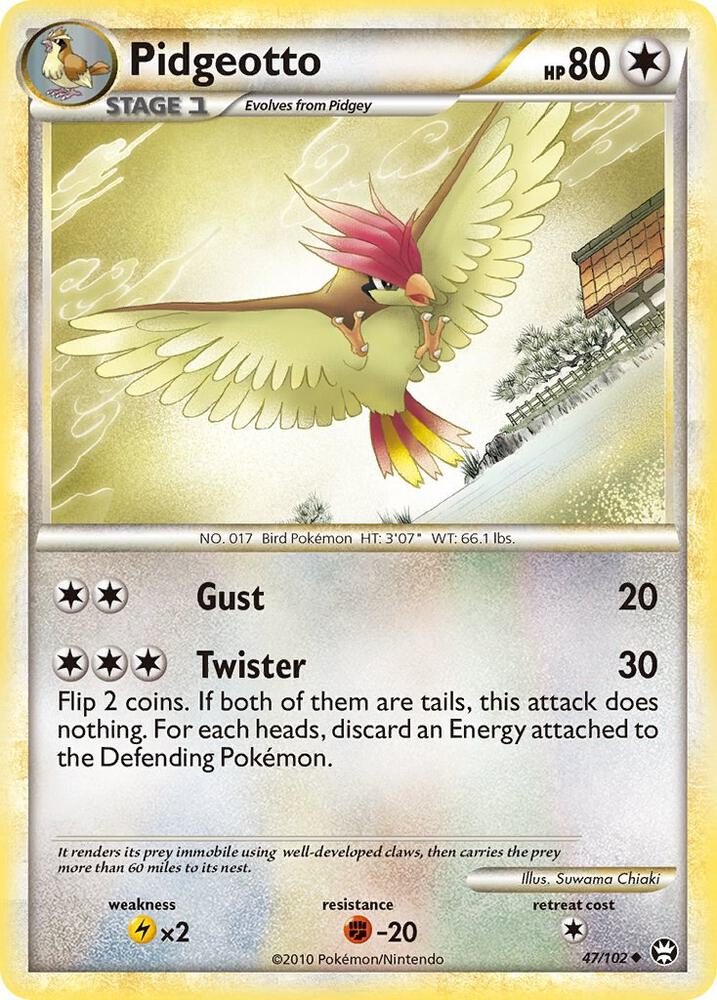Pidgeotto 47/102 (Triumphant)  - Reverse Holofoil