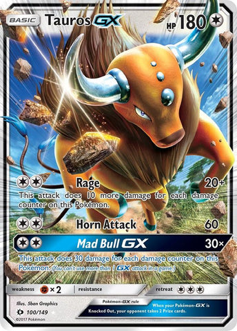 Tauros GX 100/149 (SM Base Set)  - Holofoil