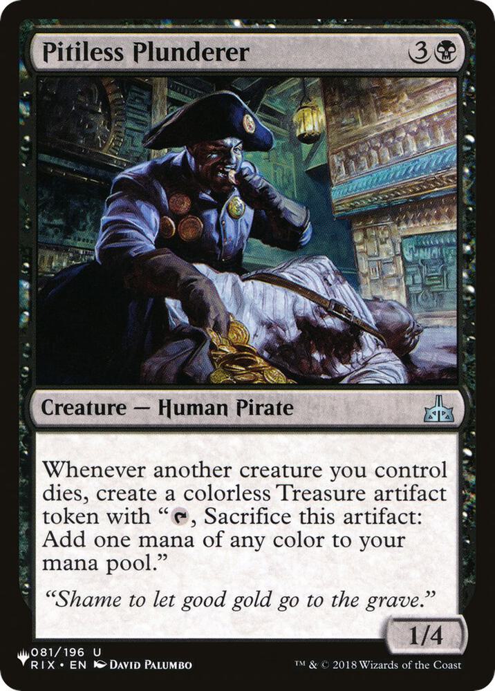 Pitiless Plunderer RIX-81/5075 (The List Reprints) 