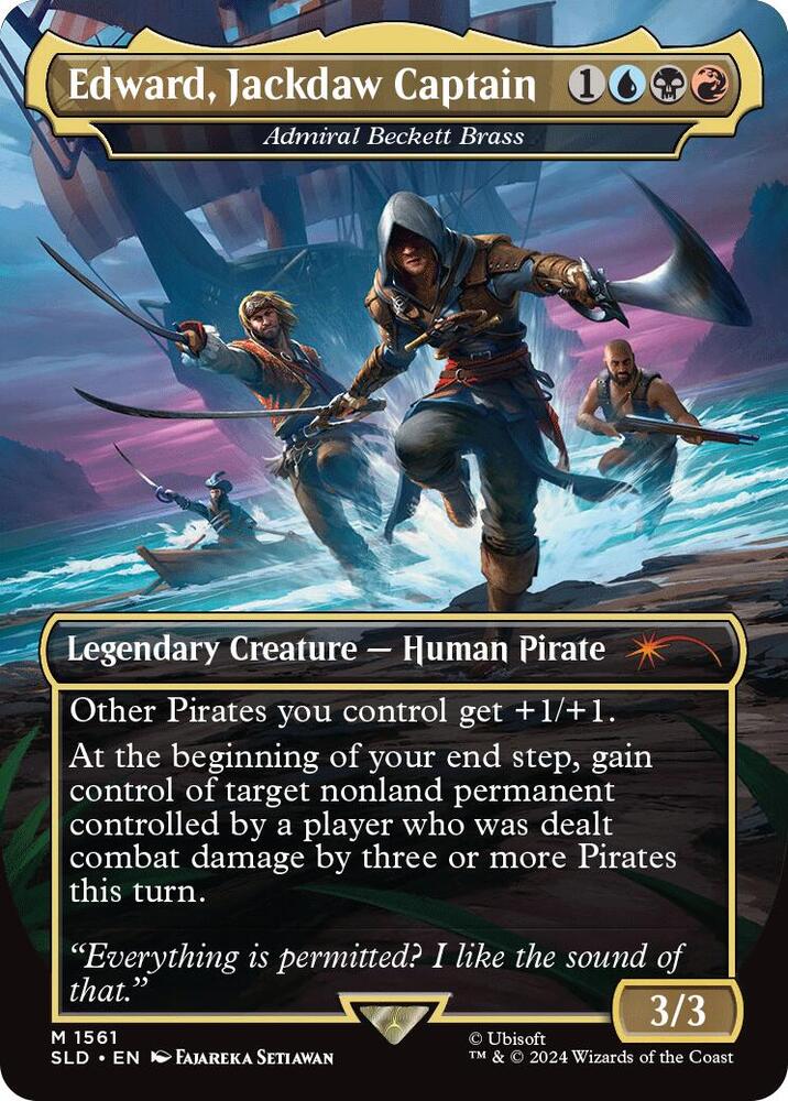 Edward Jackdaw Captain // Admiral Beckett Brass 1561 (Secret Lair Drop Series)  - Borderless