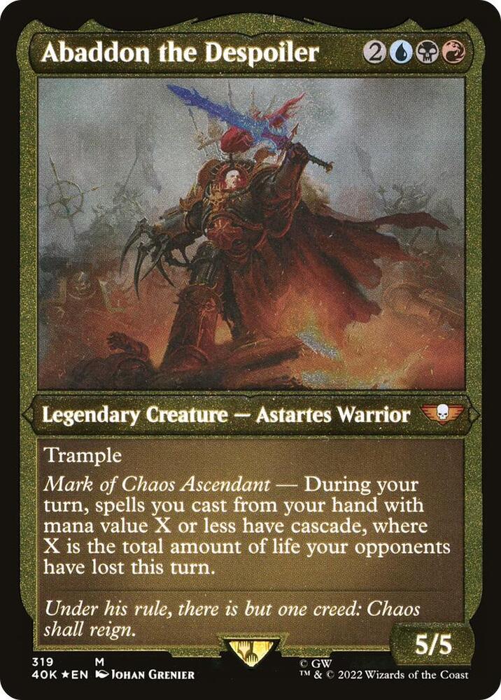 Abaddon the Despoiler Display Commander Thick Stock 319 (Universes Beyond: Warhammer 40,000)  - Etched Foil