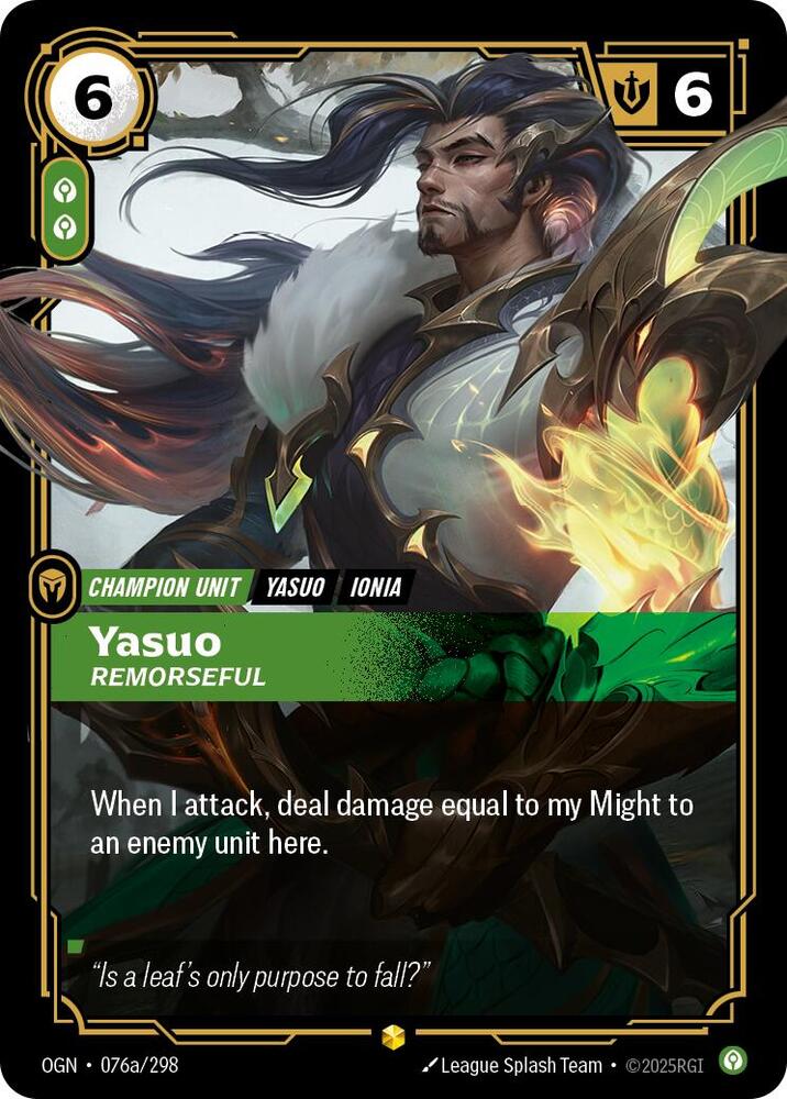 Yasuo Remorseful Alternate Art (Origins)  - Foil