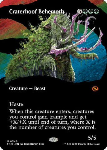 Craterhoof Behemoth Borderless (Tarkir: Dragonstorm)  - Foil