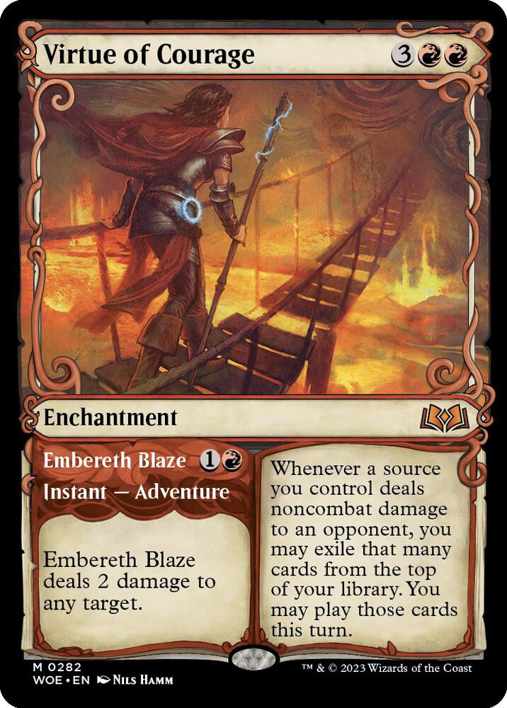 Virtue of Courage Showcase (Wilds of Eldraine)  - Foil
