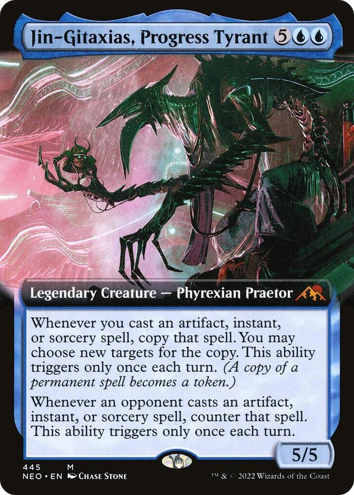 Jin Gitaxias Progress Tyrant Extended Art (Kamigawa: Neon Dynasty) 