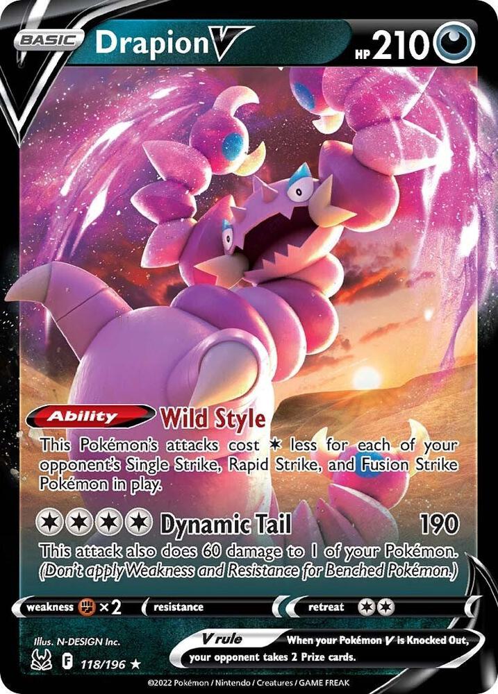 Drapion V 118/196 (SWSH11: Lost Origin)  - Holofoil