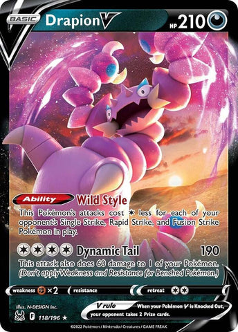 Drapion V 118/196 (SWSH11: Lost Origin)  - Holofoil