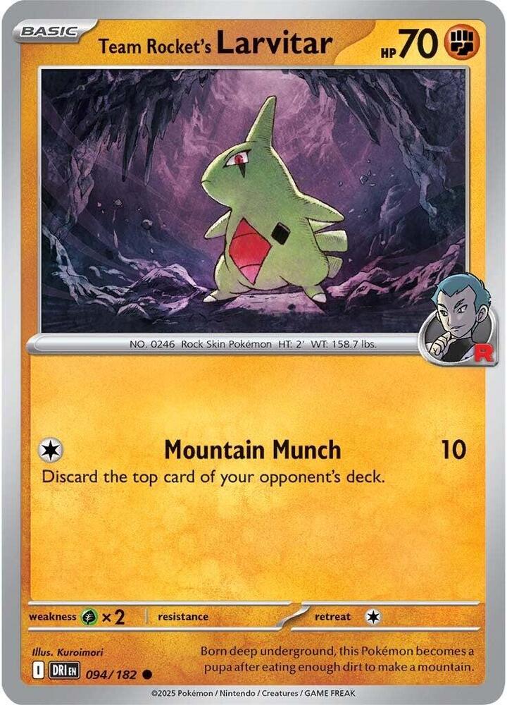 Team Rocket's Larvitar 094/182 (SV10: Destined Rivals) 